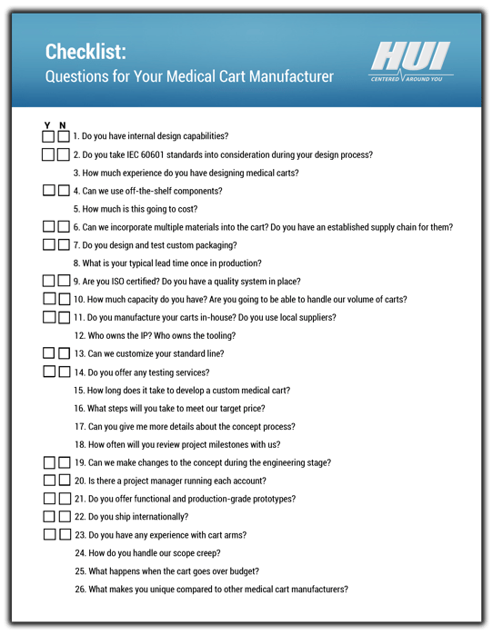 Free Checklist: Questions for Your Medical Cart Manufacturer